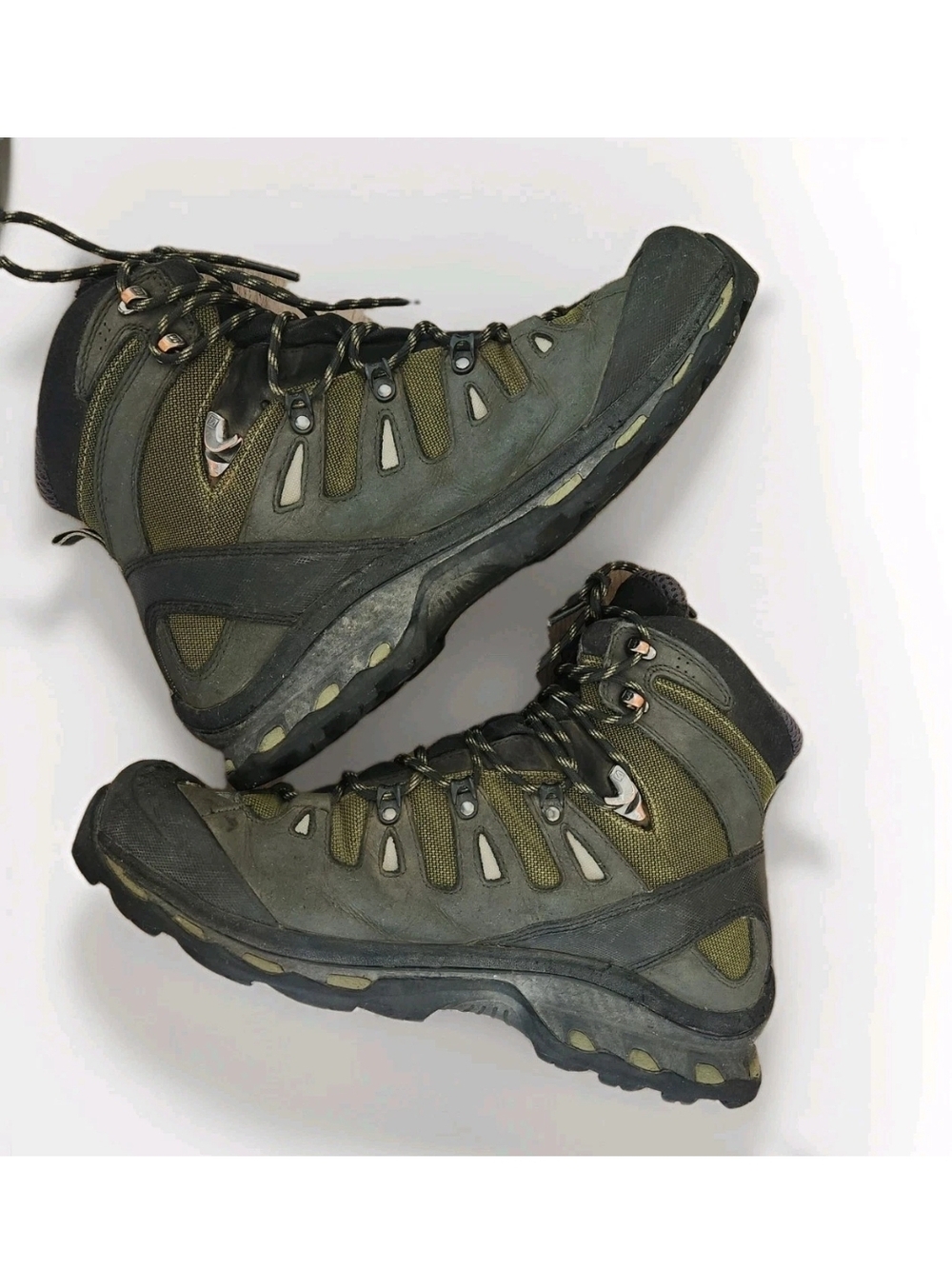 Salomon Quest 4D 2 GTX Mens Size 11.5 US Black Olive Green Asphalt Hiking Boots - Picture 6 of 14